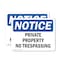Signmission Private Property No Trespassing OSHA Notice Sign, Vinyl Decal, 7in W x 5in L, 2PK OS-2PACK-NS-D-57-L-17852 - alternate 1